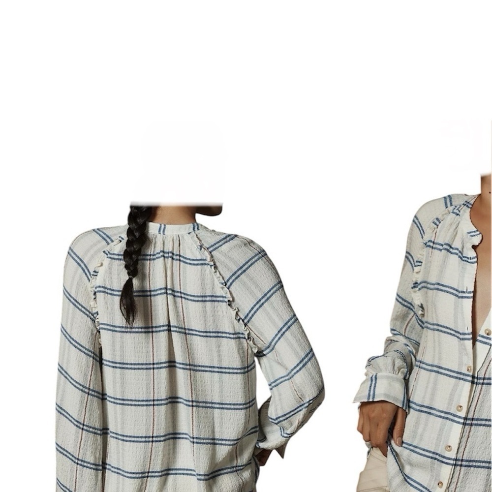 Anthropology Pilcro Relaxed Plaid Buttondown Shirt Size Large - Picture 10 of 13